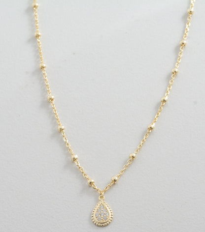 Beaded Tear Drop Necklace
