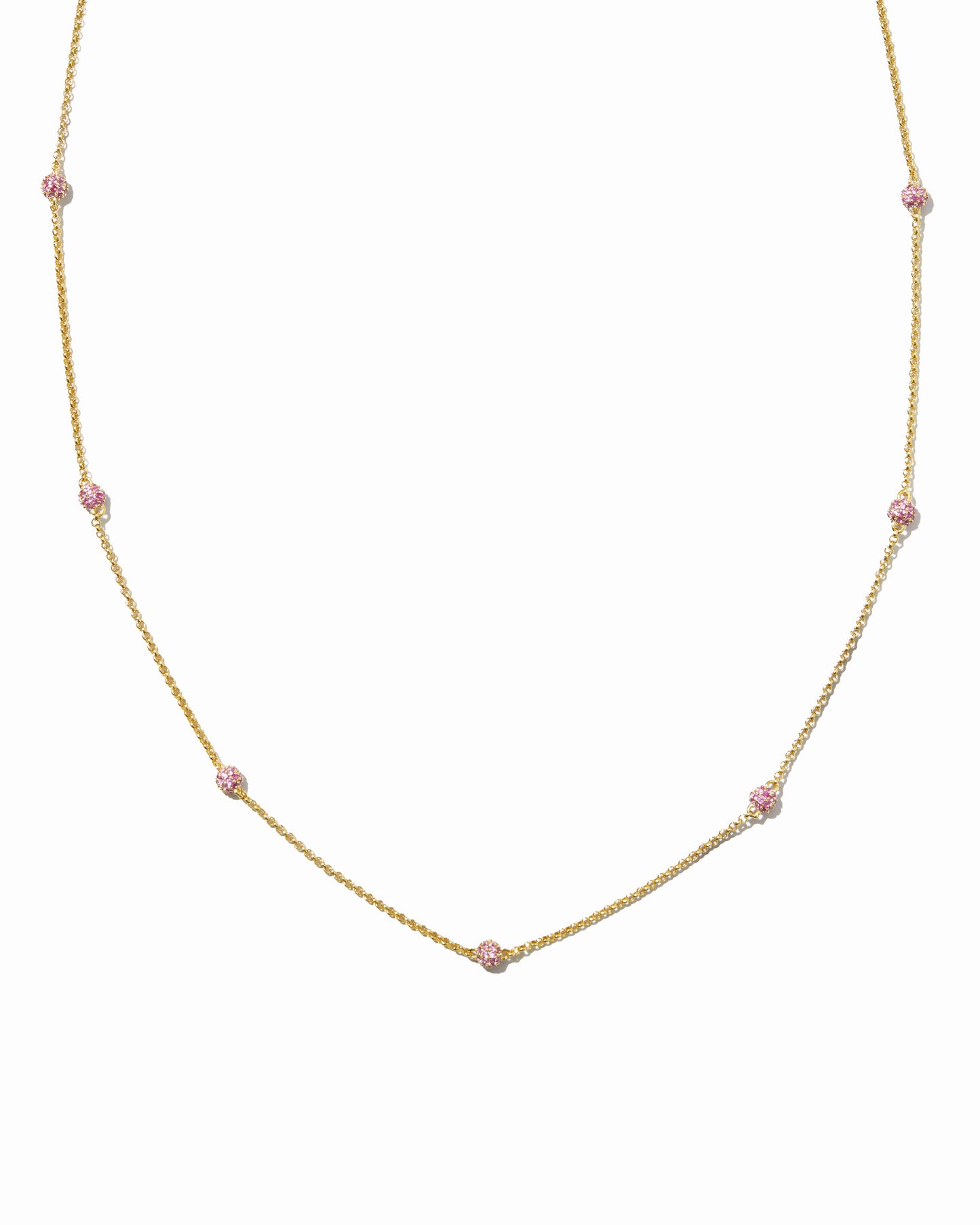 Ruby Beaded Pavé Necklace