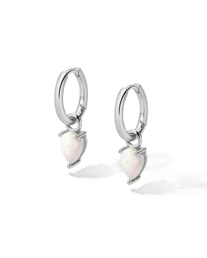 Opal Tear Drop Charm Huggies