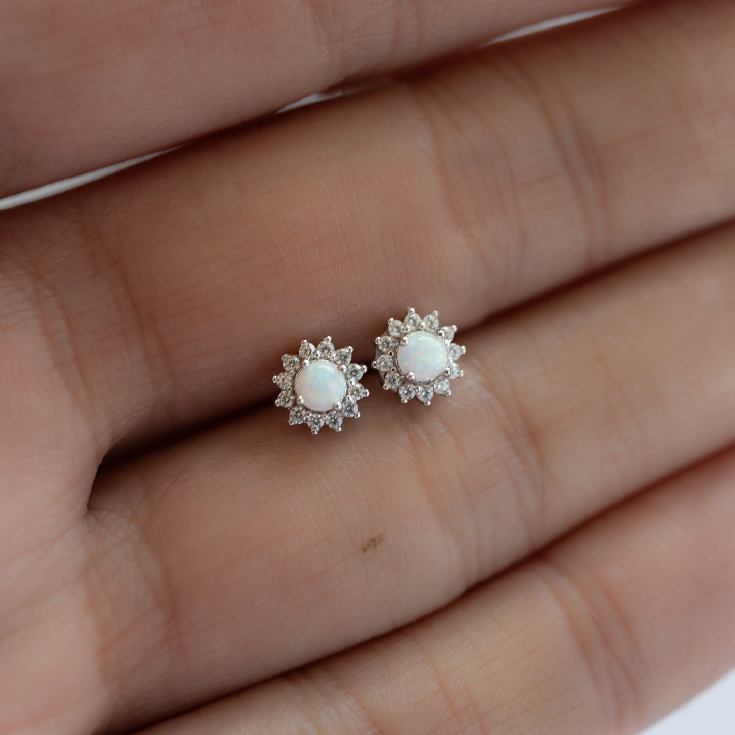 Lora Opal Stud Earrings