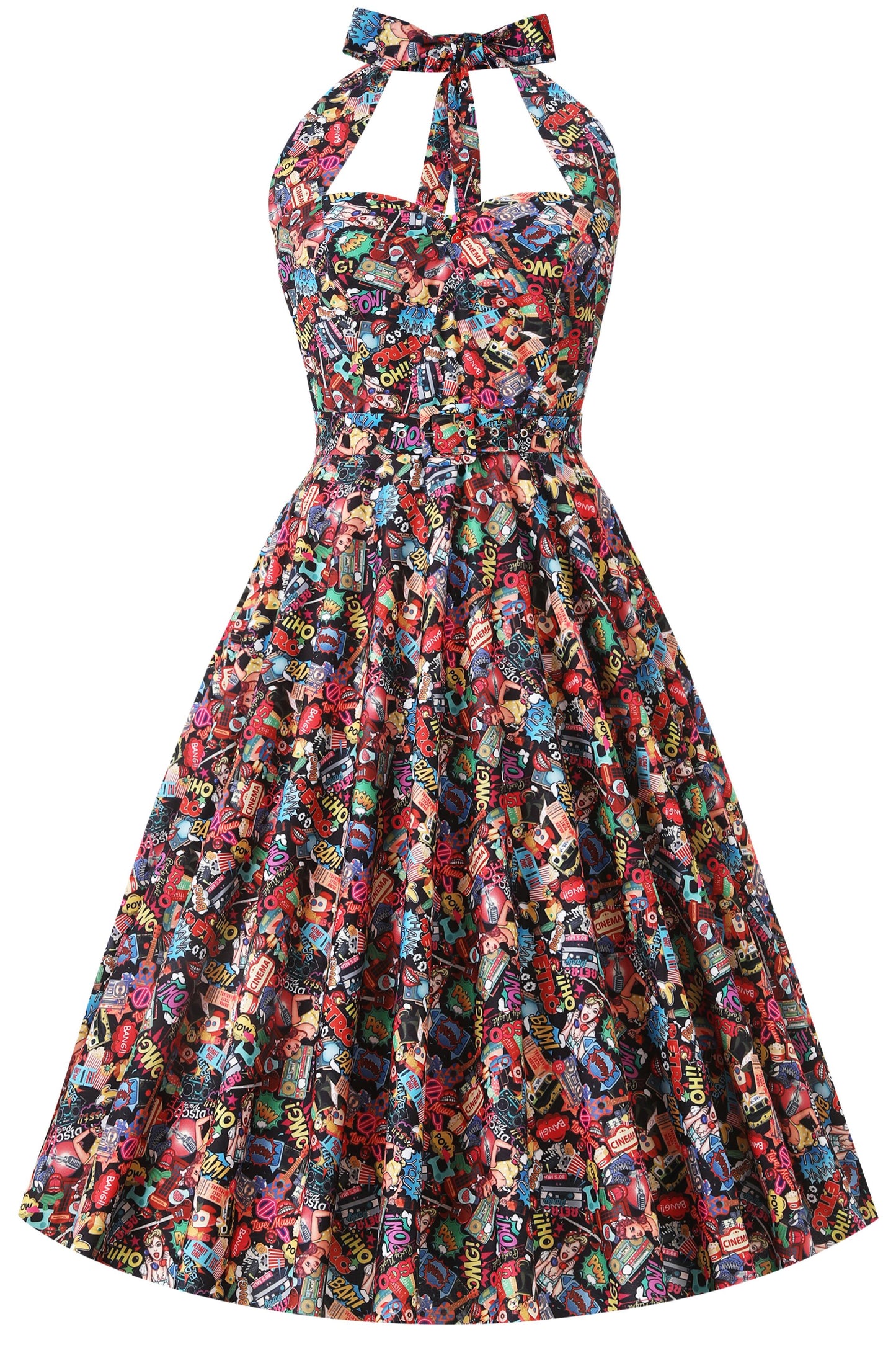 Daisy Pop Art Halter Dress