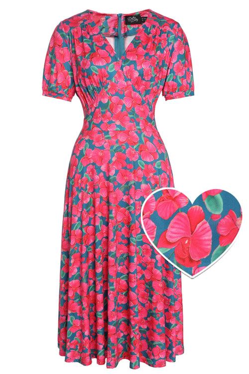 Julia Pink Orchid Midi Dress In Green