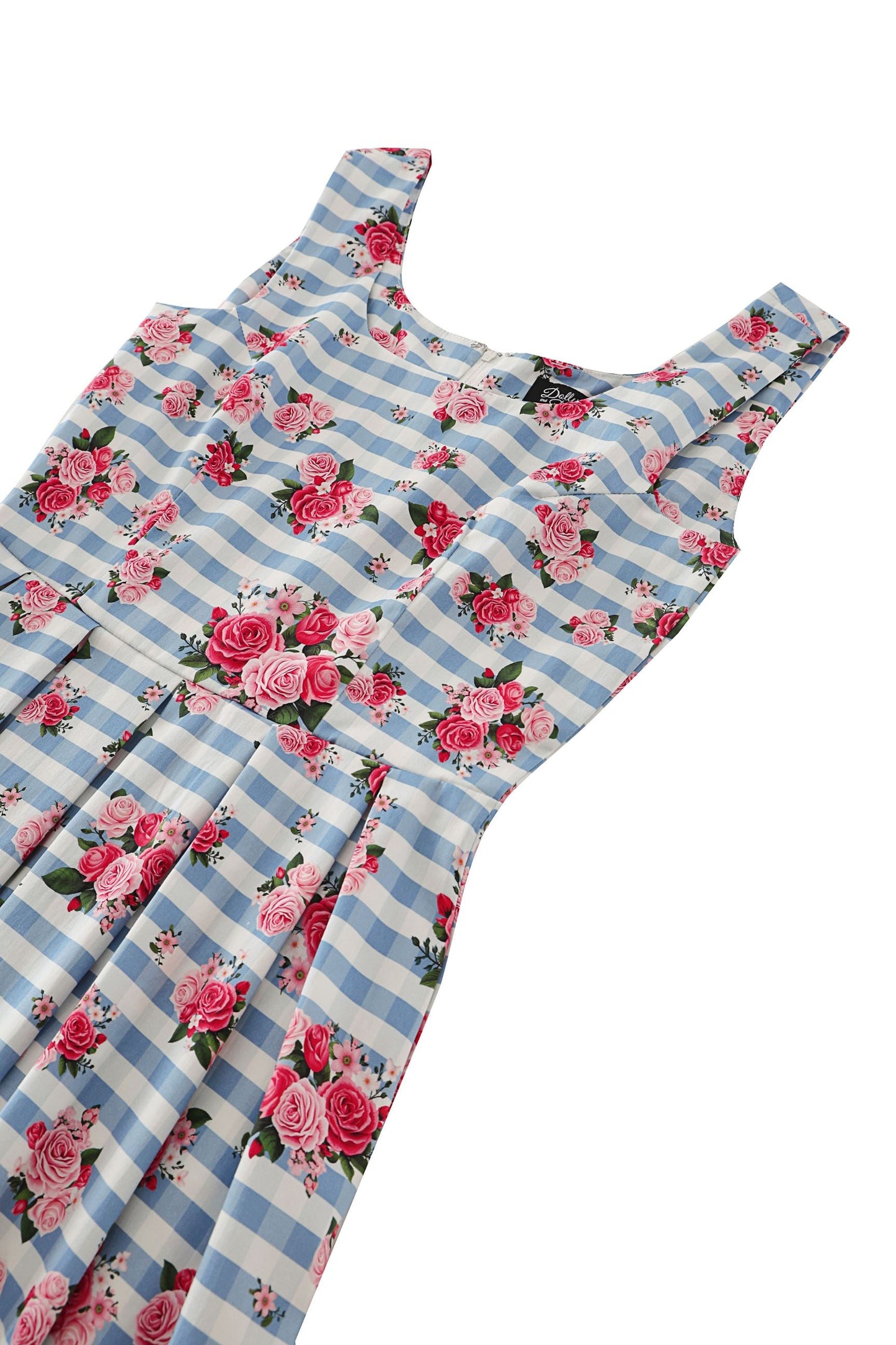 Ophelia Floral Gingham Midi Dress