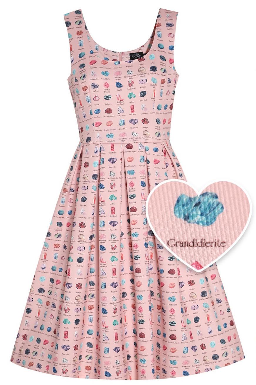 Amanda Gemstone Pink Swing Dress