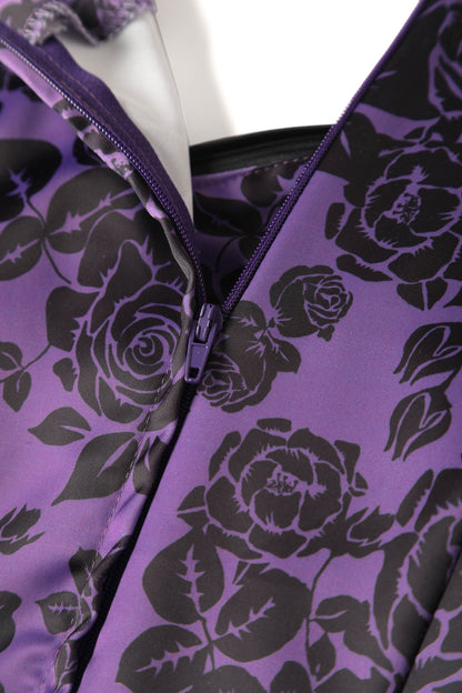 Grace Purple Rose Pleated Bust Dress