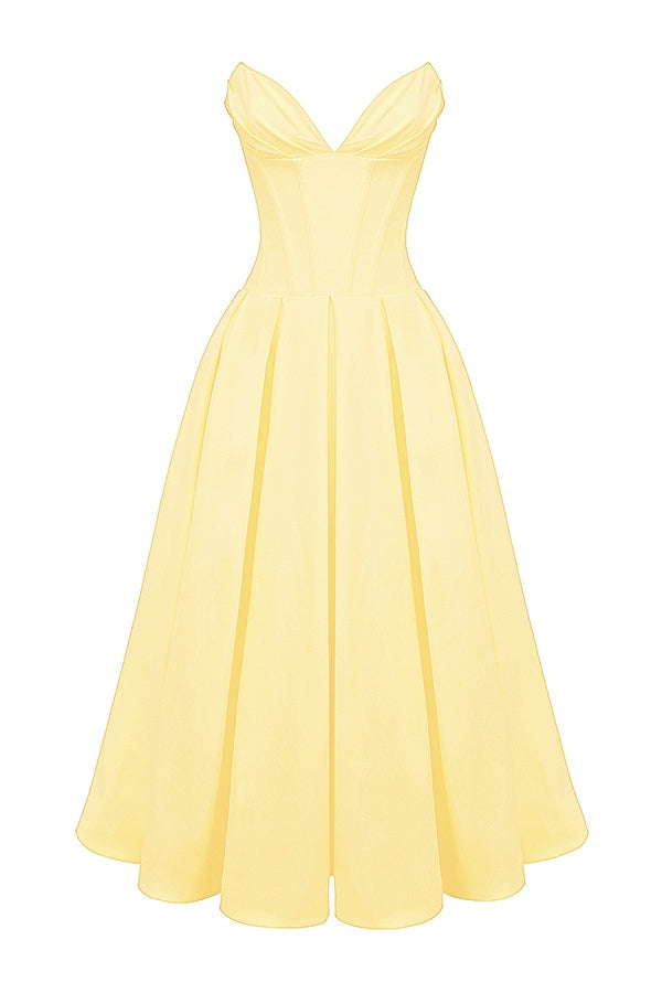 sunshine strapless tulle midi dress