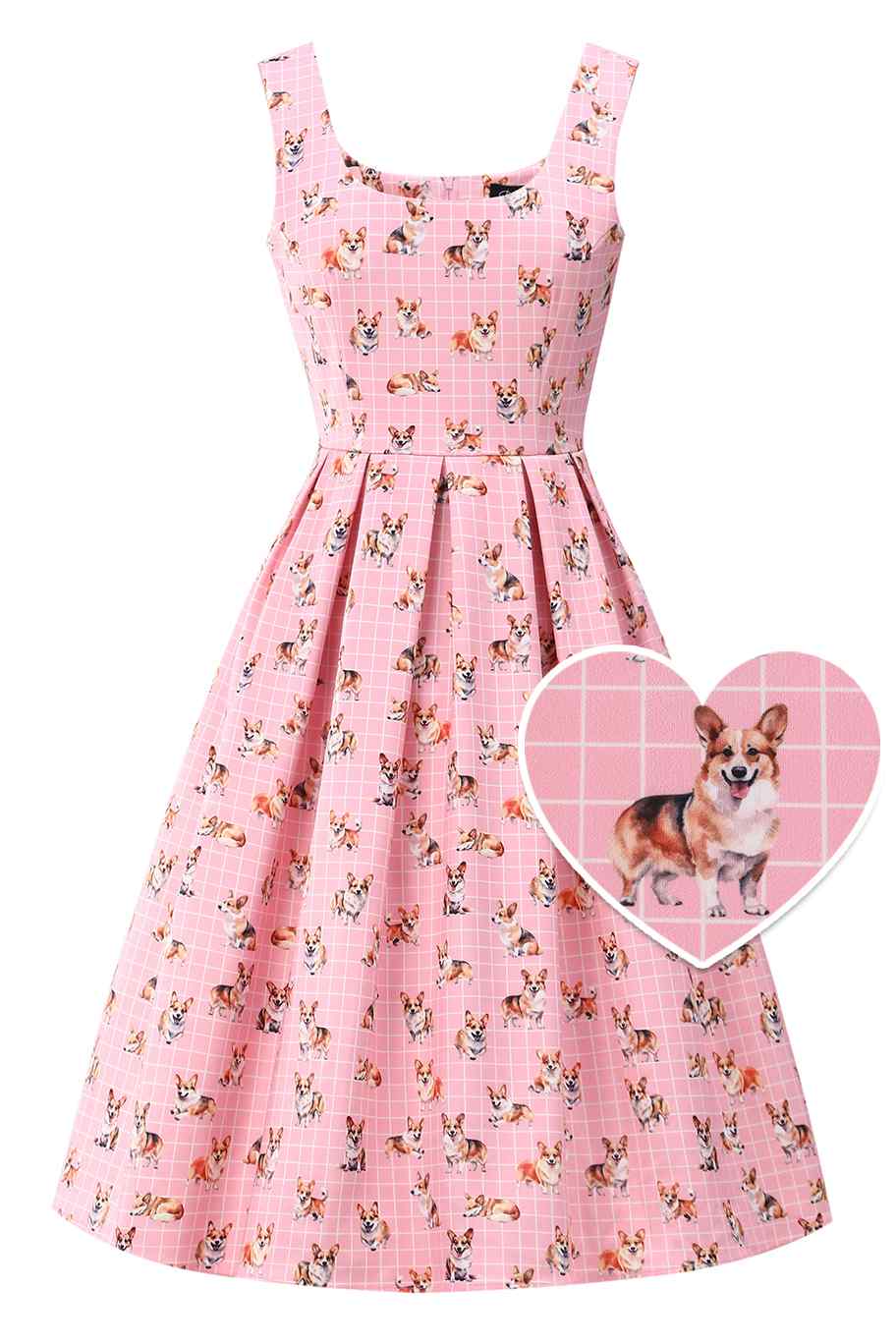Amanda Corgi Pink Swing Dress