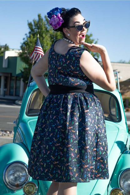Amanda Dinosaur In Space Flared Dress