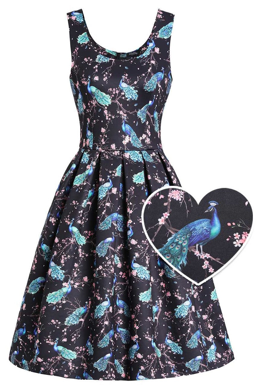 Amanda Peacock Swing Dress In Dark Blue