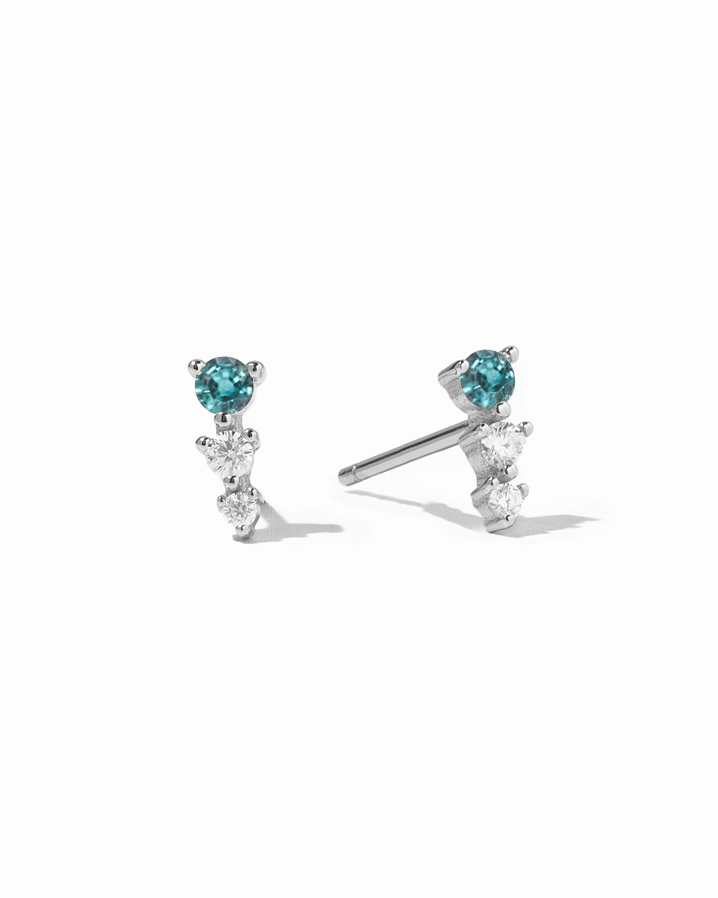 Aqua & Diamond Ear Climber