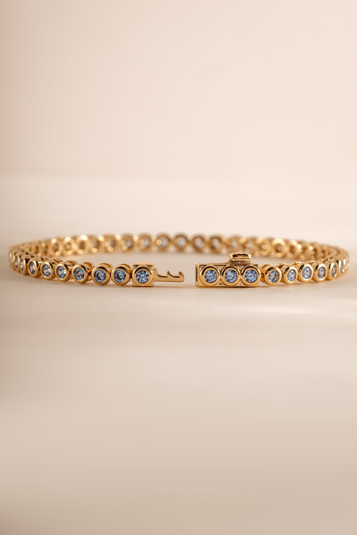 Aquamarine Bezel Tennis Bracelet