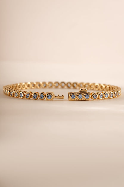 Aquamarine Bezel Tennis Bracelet