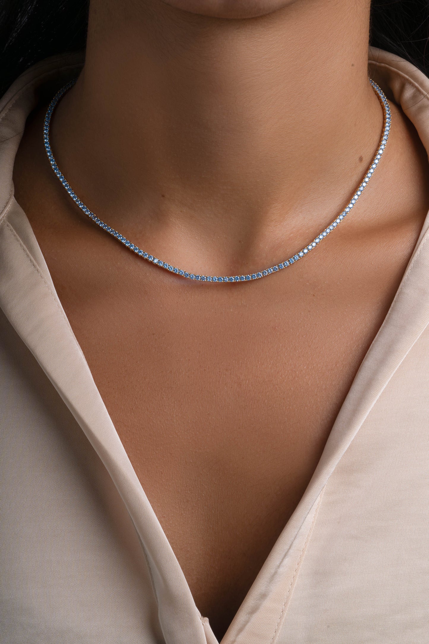 Aquamarine Tennis Necklace