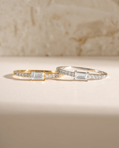 Baguette & CZ Stacking Ring