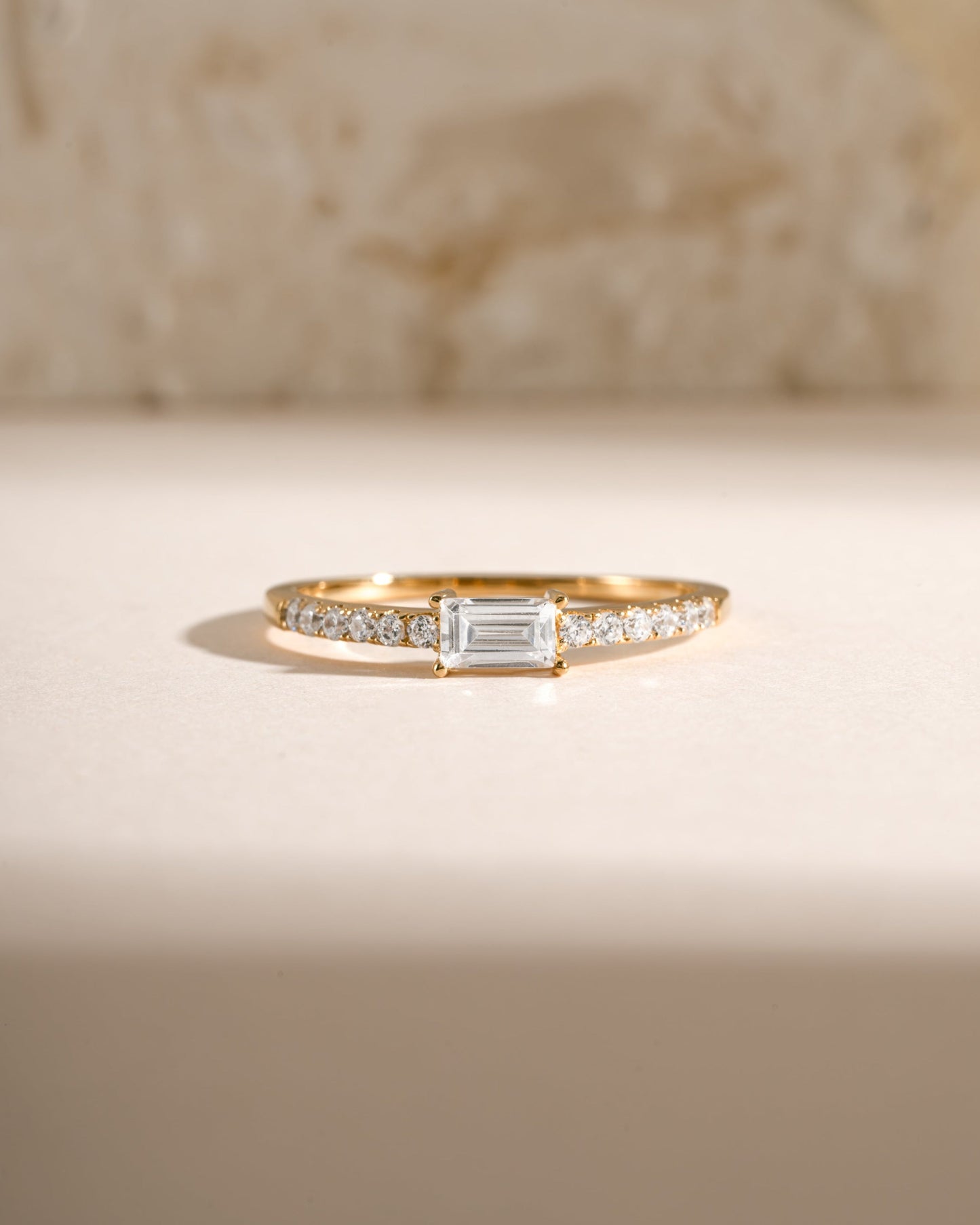 Baguette & CZ Stacking Ring
