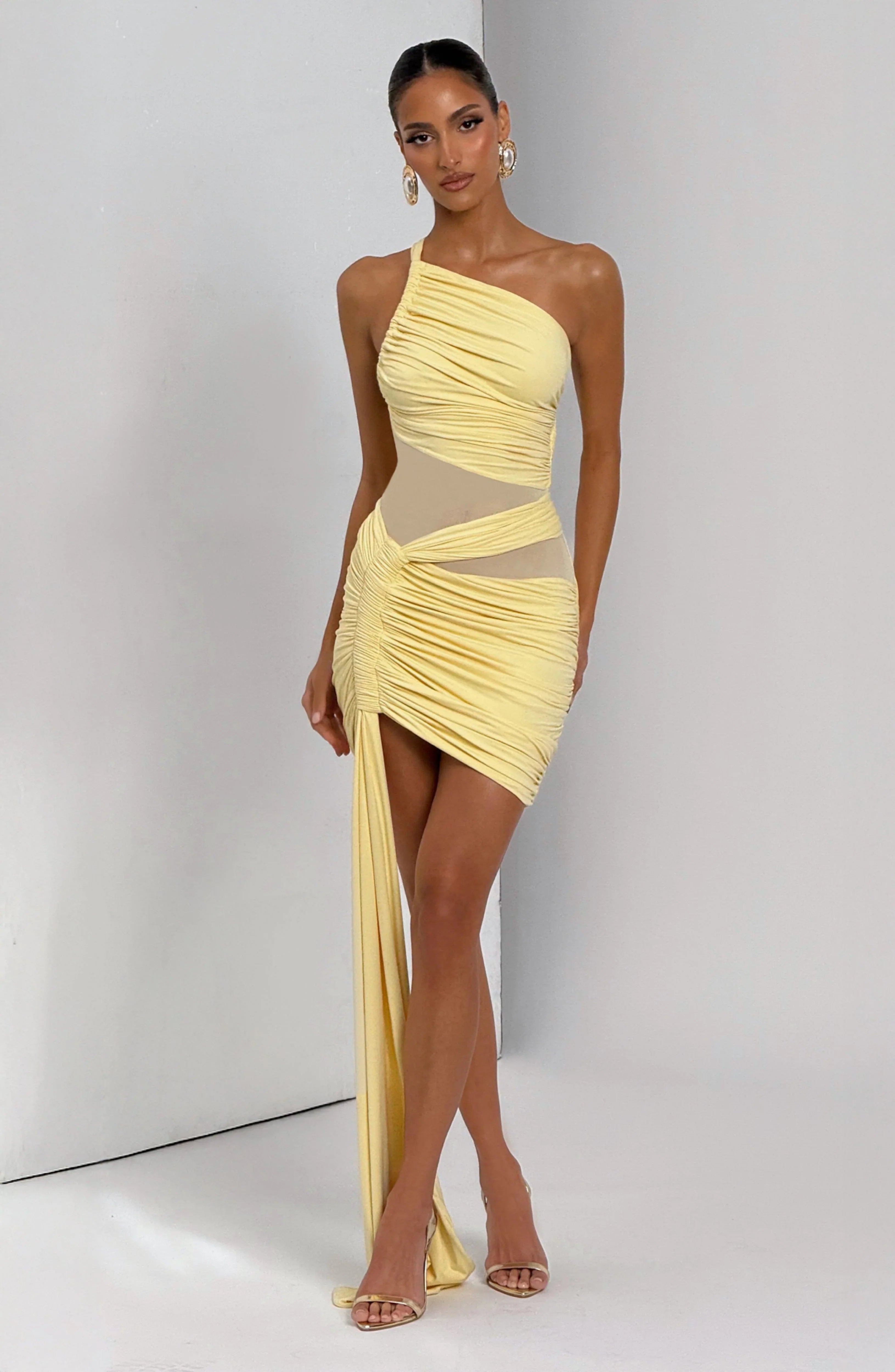 Shazia Mini Dress - Lemon