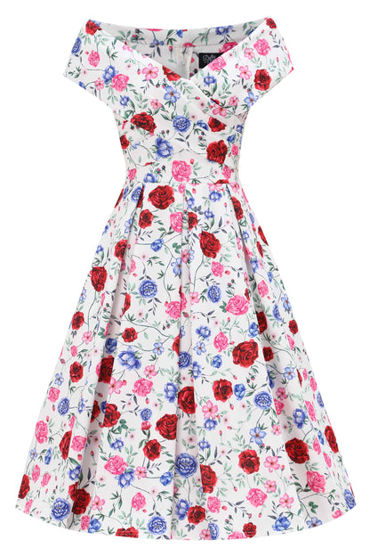 Beverly Rose Off Shoulder Dress In White