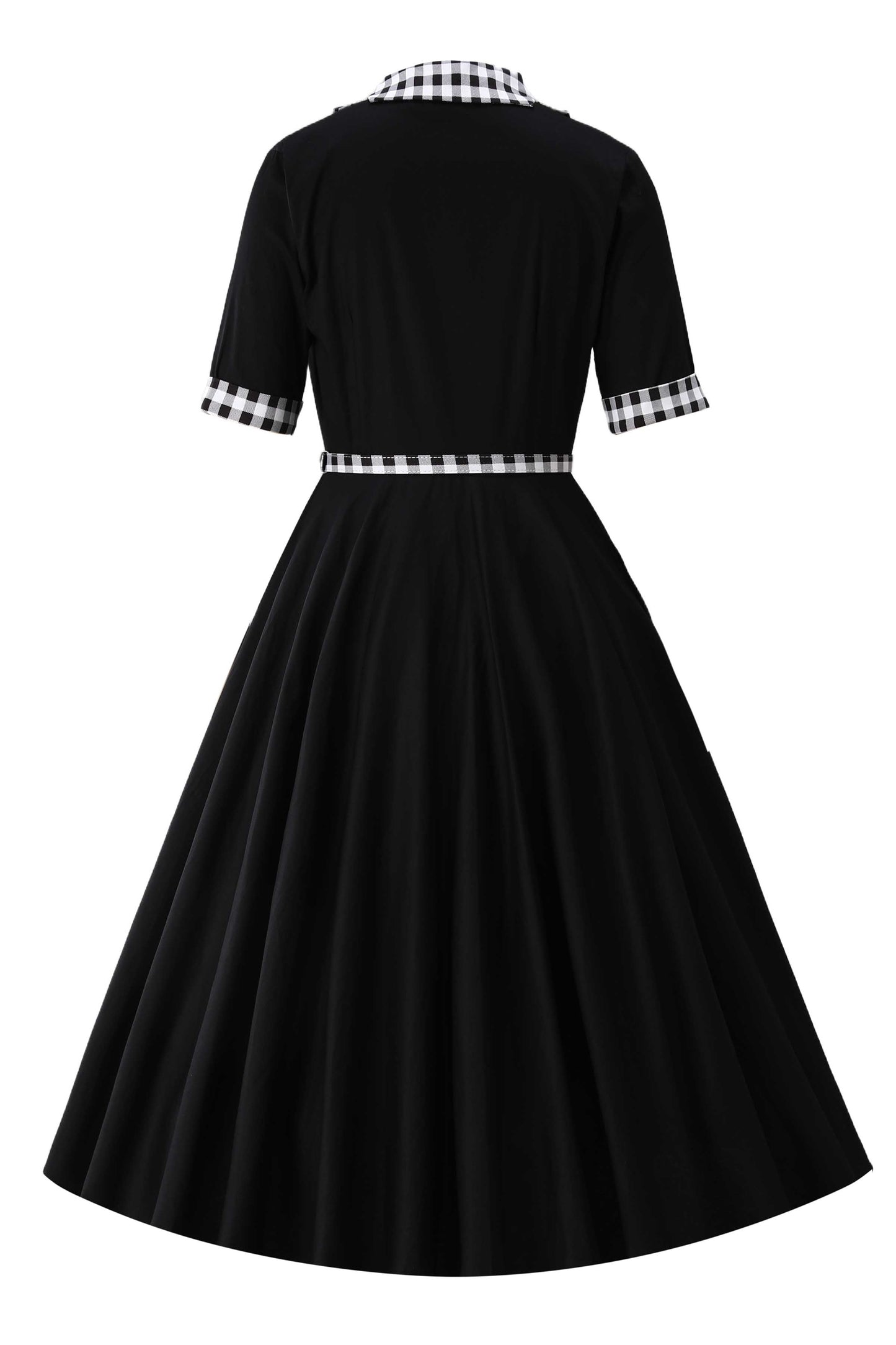 Mollie Black Full Circle Shirt Dress With Gingham
