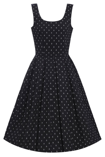 Amanda Black Skull Swing Dress