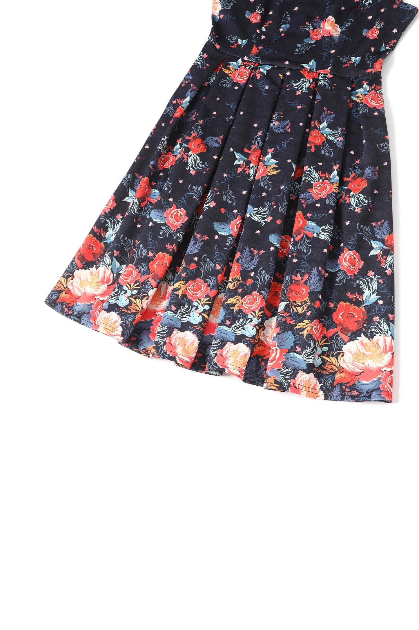 Amanda Black Tapestry Floral Swing Dress