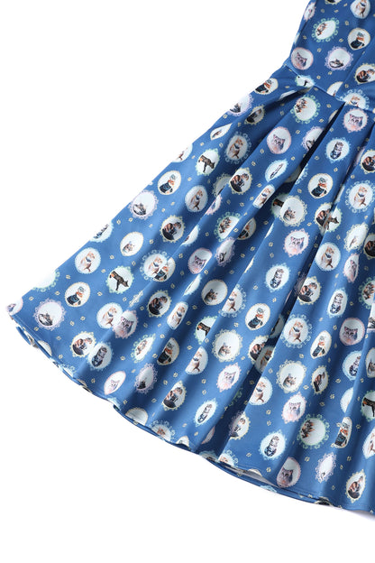 Amanda Blue Cat In The Mirror Swing Dress