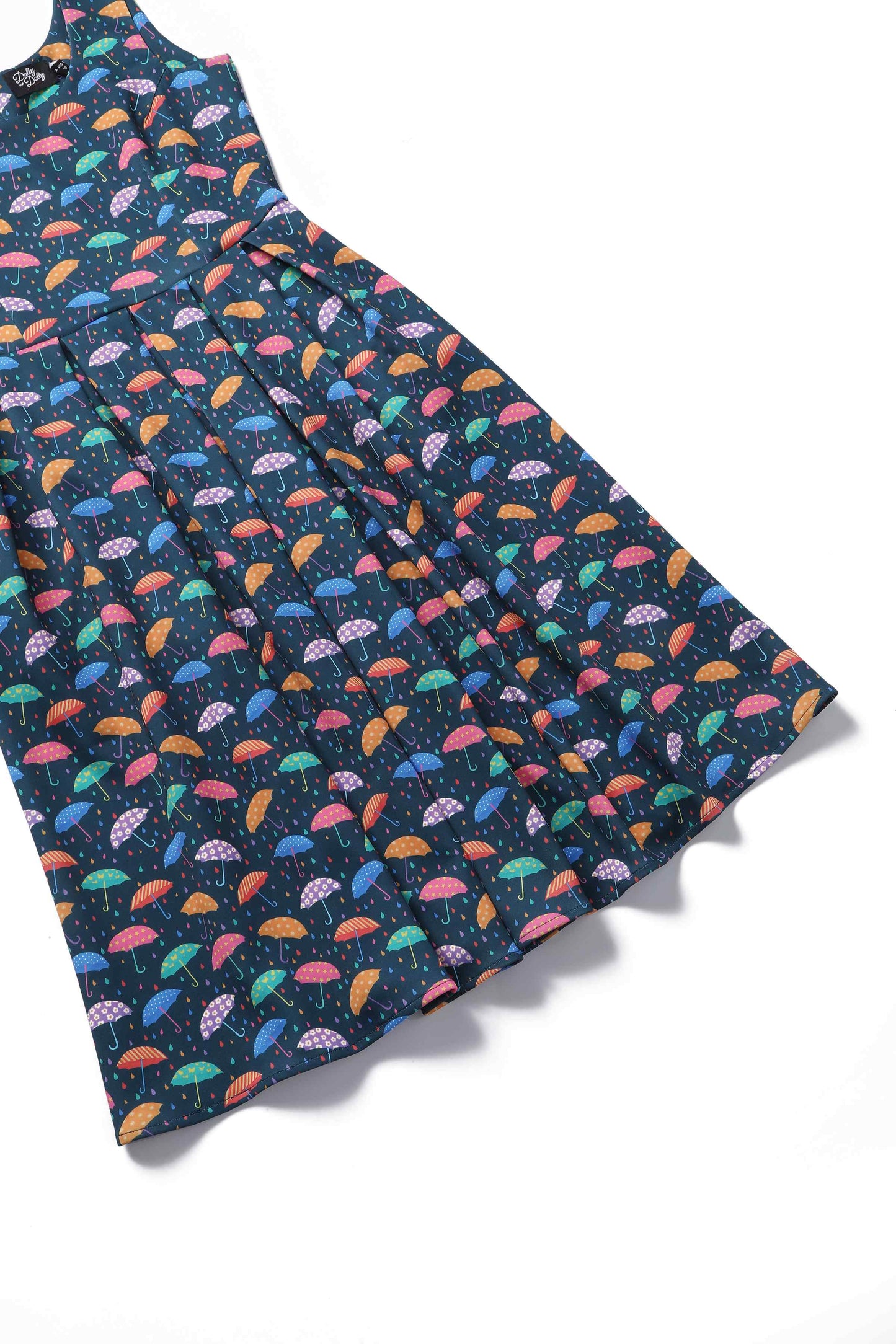 Amanda Blue Umbrella Print Swing Dress