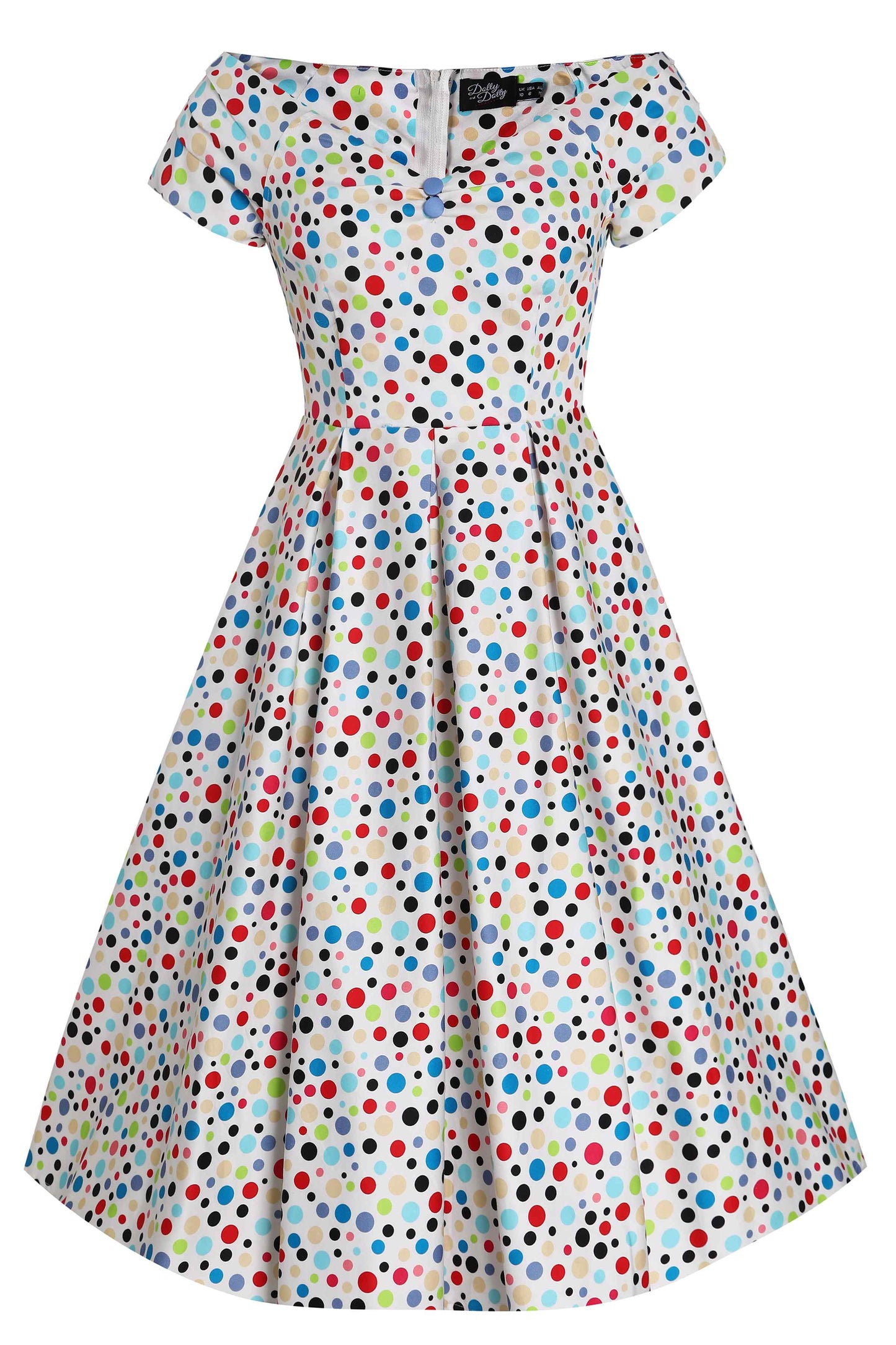 Lily Colourful Polka Dot Off Shoulder Dress