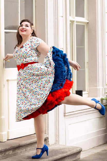 Lily Colourful Polka Dot Off Shoulder Dress