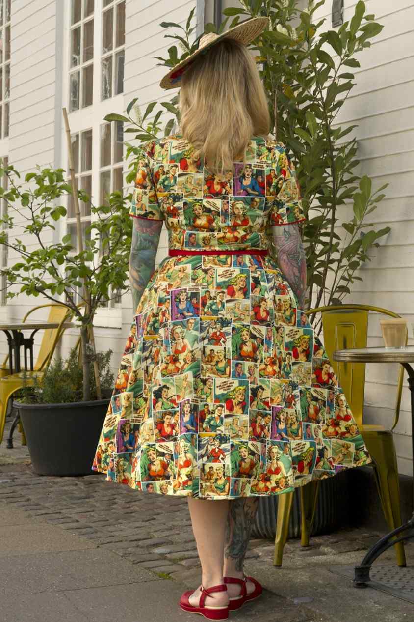 Mabel Comic Book Midi Shirt Dress