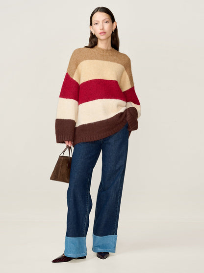 STUDIO OMNES Constance Stripe Jumper in Brown