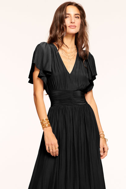 Joanie Short Sleeve Maxi Dress | BLACK