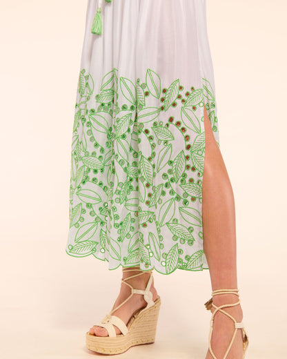Jenning Coverup Eyelet Maxi Skirt