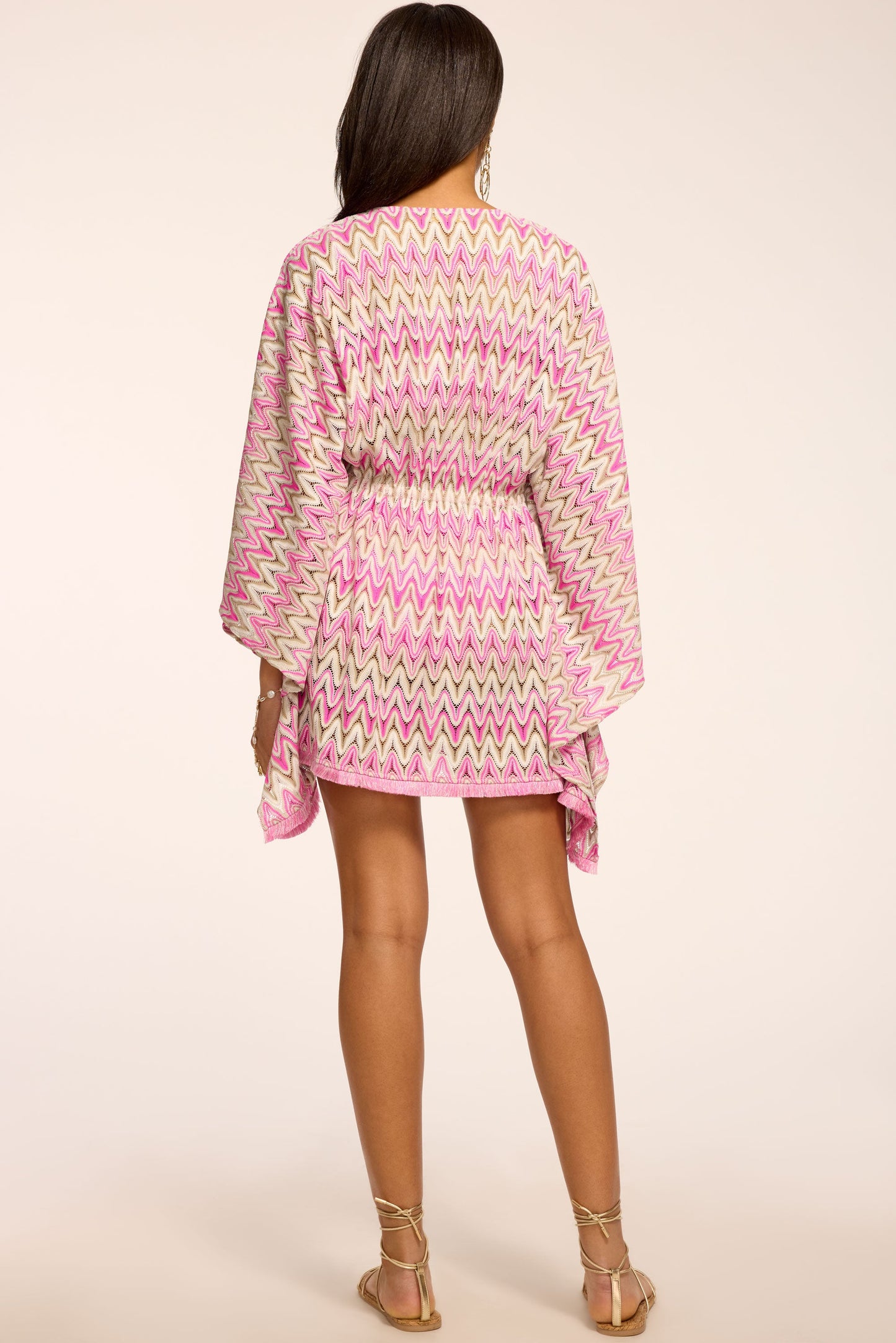 Mckala Chevron Knit Mini Coverup Dress