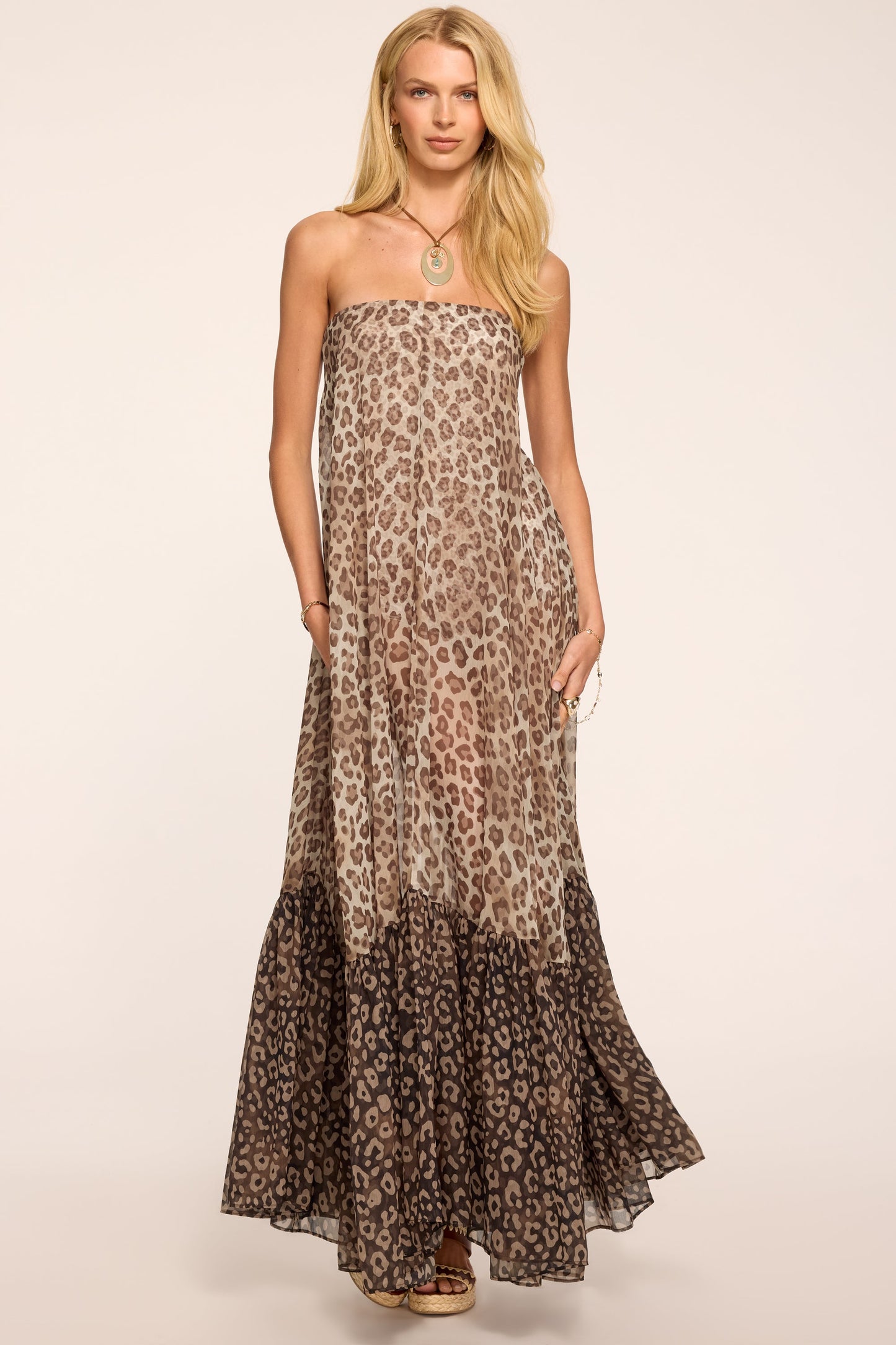 Katrina Printed Strapless Dress