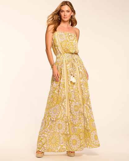 Nadine Cotton Strapless Coverup Maxi Dress