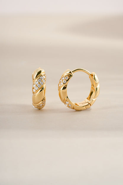 Studded Croissant Hoops