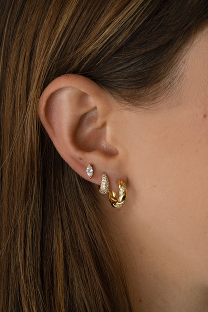 Studded Croissant Hoops