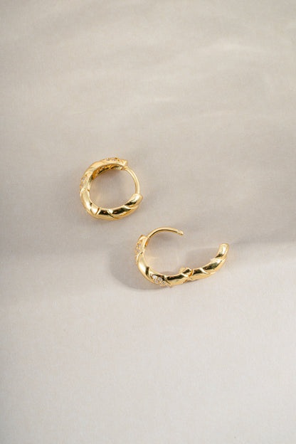 Studded Croissant Hoops