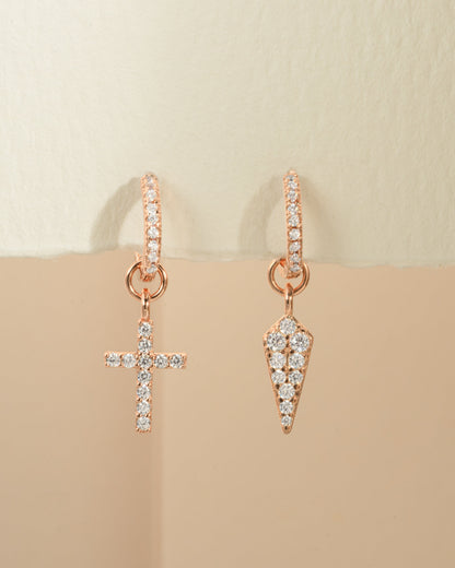 Cross/Dagger Charm Huggies