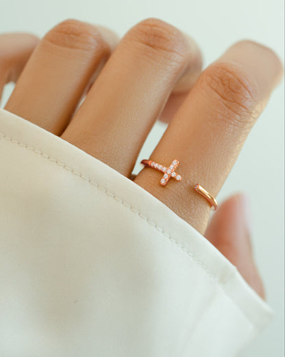 Cross Open Cuff Ring