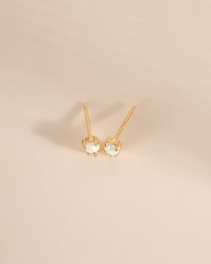 Opal & CZ Stud Earrings