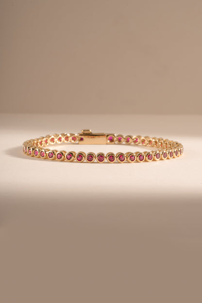 Ruby Bezel Tennis Bracelet