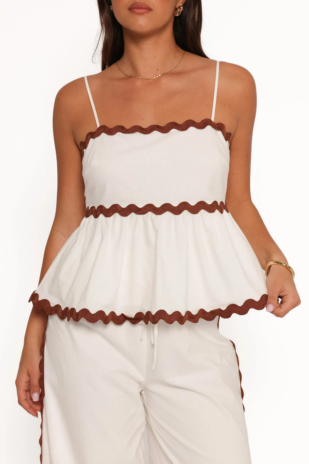 Mollymook Top - White Tan