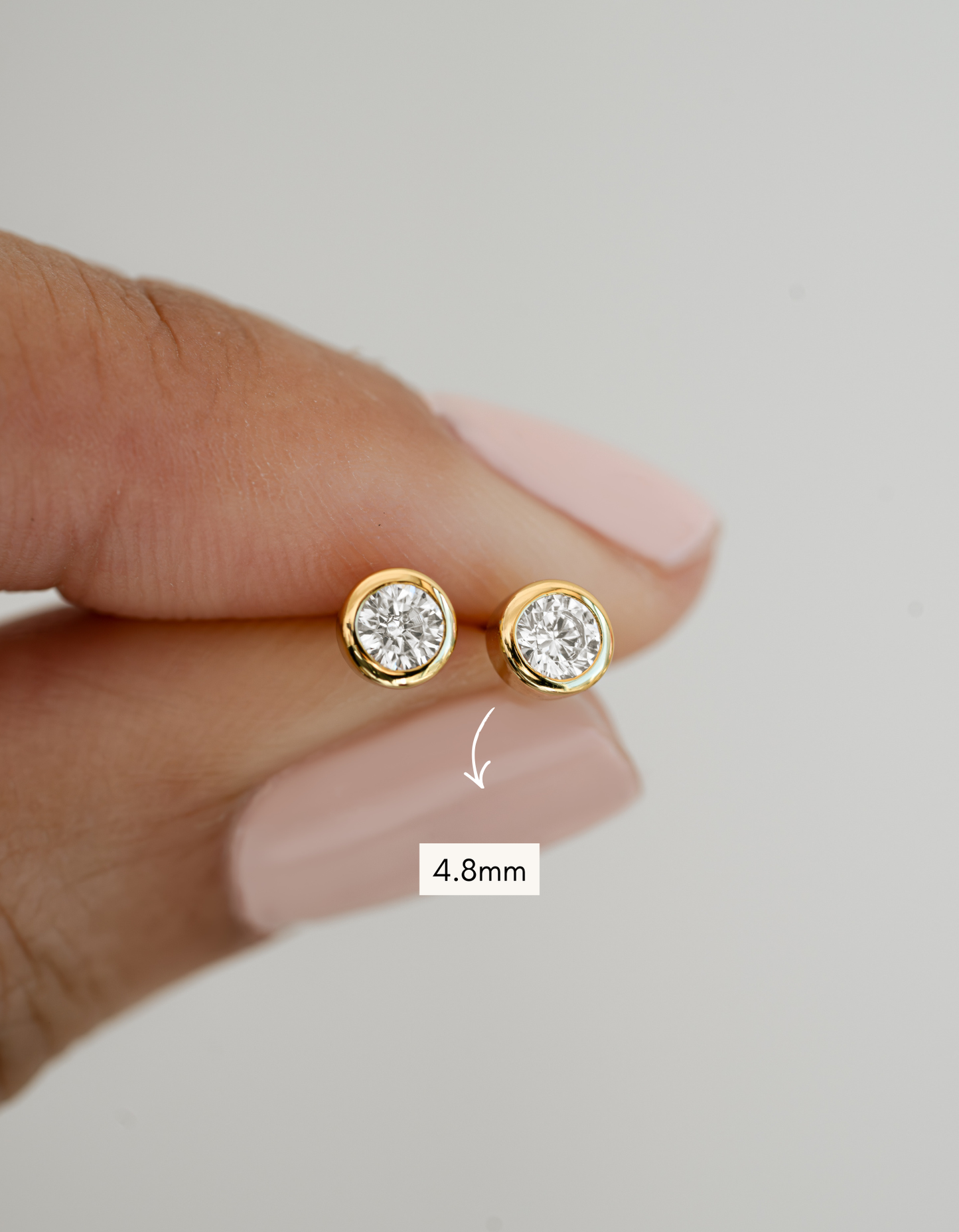 Bezel Stud Earrings