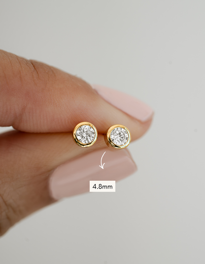Bezel Stud Earrings