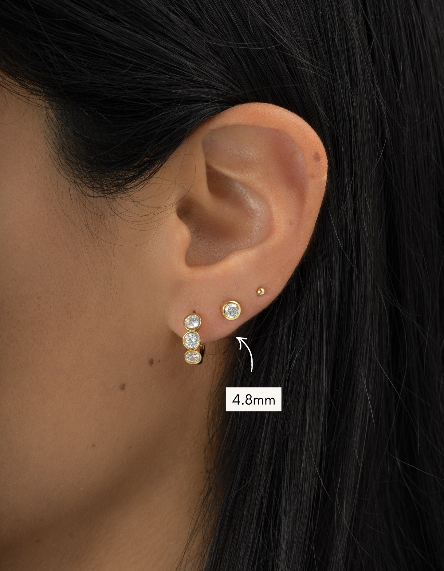 Bezel Stud Earrings