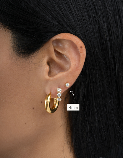 Bezel Stud Earrings