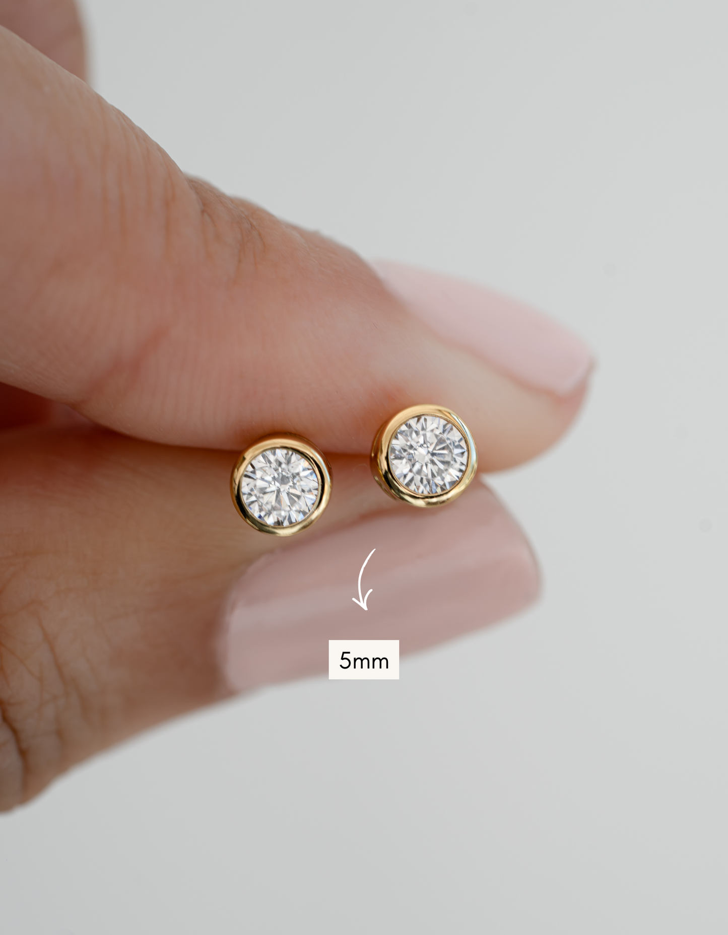 Bezel Stud Earrings