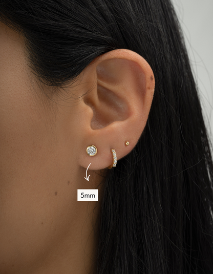 Bezel Stud Earrings