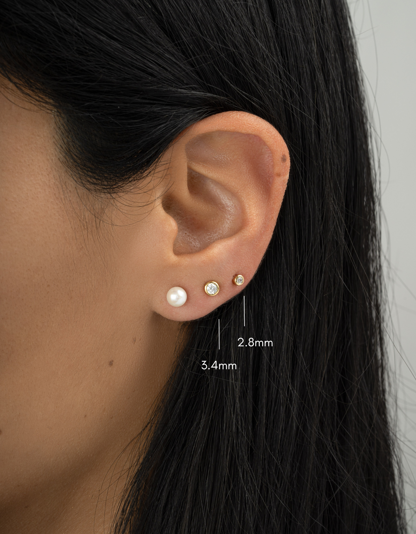 Bezel Stud Earrings